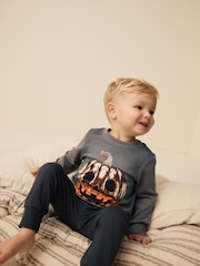 Grey Pumpkin Snuggle 100% Cotton Halloween Pyjamas Set (9mths-10yrs) - Image 3 of 8