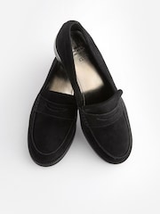 črna - Mokasini iz usnja in semiša z obrobo na hrbtu Forever Comfort® - Slika 6 iz 8