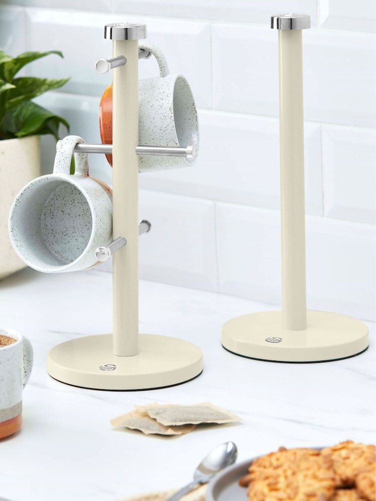 Swan Set of 3 Cream Towel Pole And Mug - Image 1 of 7 Swan Set of 3 Cream Towel Pole And Mug - Image 1 of 7