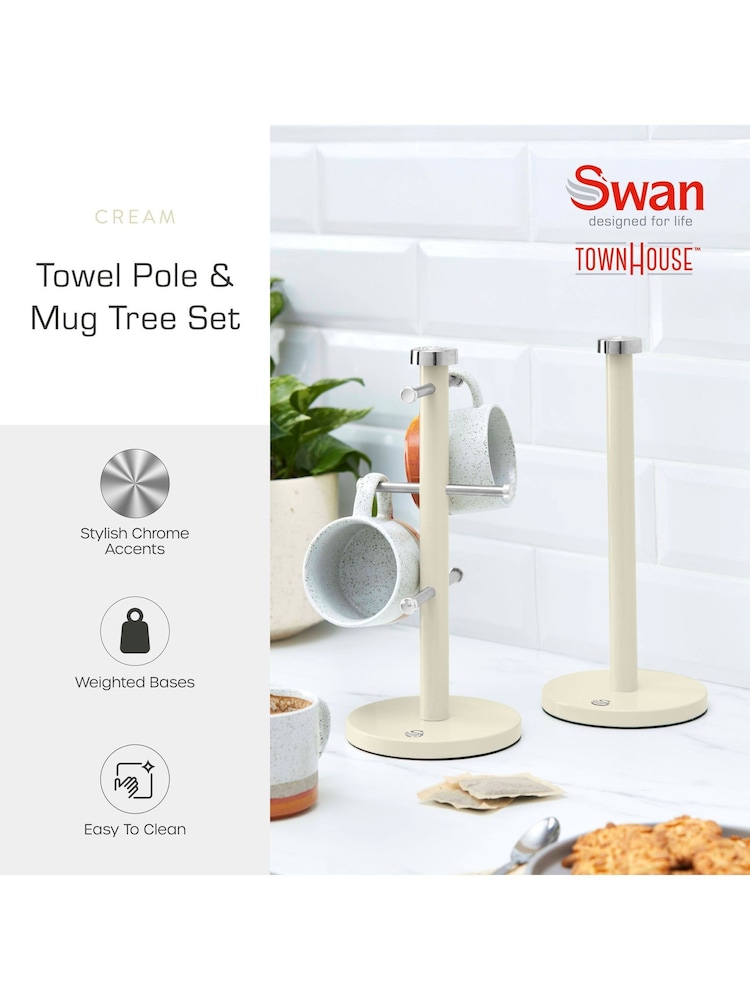 Swan Set of 3 Cream Towel Pole And Mug - Image 2 of 7 Swan Set of 3 Cream Towel Pole And Mug - Image 2 of 7