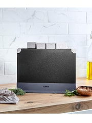 Tower 4 Piece Black Chopping Board Set with Stand - Image 1 of 9