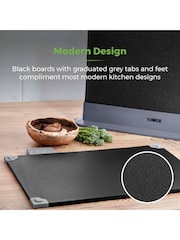 Tower 4 Piece Black Chopping Board Set with Stand - Image 7 of 9