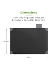 Tower 4 Piece Black Chopping Board Set with Stand - Image 8 of 9