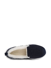 Totes Navy Isotoner Ladies Iso-Flex Waffle Full Back Slippers - Image 4 of 5