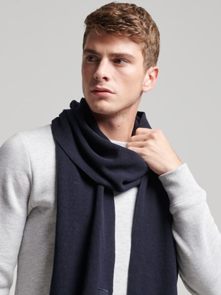 Azul - Bufanda de punto con logotipo de Superdry - Imagen 1 de 3