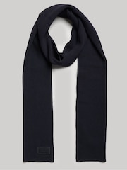 Superdry Blue Knitted Logo Scarf - Image 4 of 4
