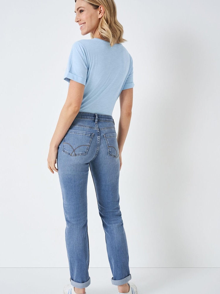 Crew Clothing Blue Straight Jeans - Image 2 of 4 Crew Clothing Blue Straight Jeans - Image 2 of 4