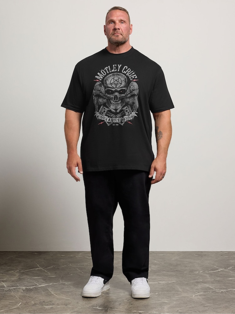 BadRhino Big & Tall Black Long Motley Crue Too Fast T-Shirt - Image 2 of 6 BadRhino Big & Tall Black Long Motley Crue Too Fast T-Shirt - Image 2 of 6