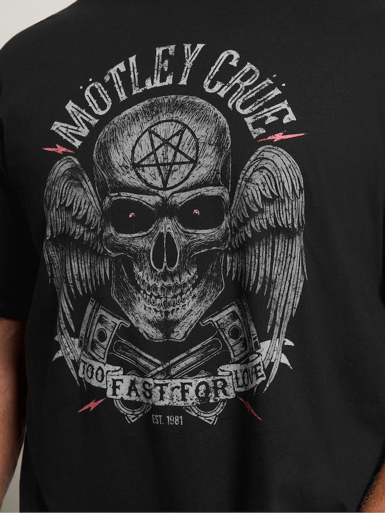 BadRhino Big & Tall Black Long Motley Crue Too Fast T-Shirt - Image 6 of 6 BadRhino Big & Tall Black Long Motley Crue Too Fast T-Shirt - Image 6 of 6