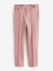 Pink Linen Tapered Leg Trousers - Image 1 of 7