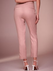 Pink Linen Tapered Leg Trousers - Image 4 of 7