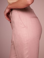 Pink Linen Tapered Leg Trousers - Image 5 of 7