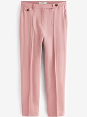 Pink Linen Tapered Leg Trousers - Image 6 of 7