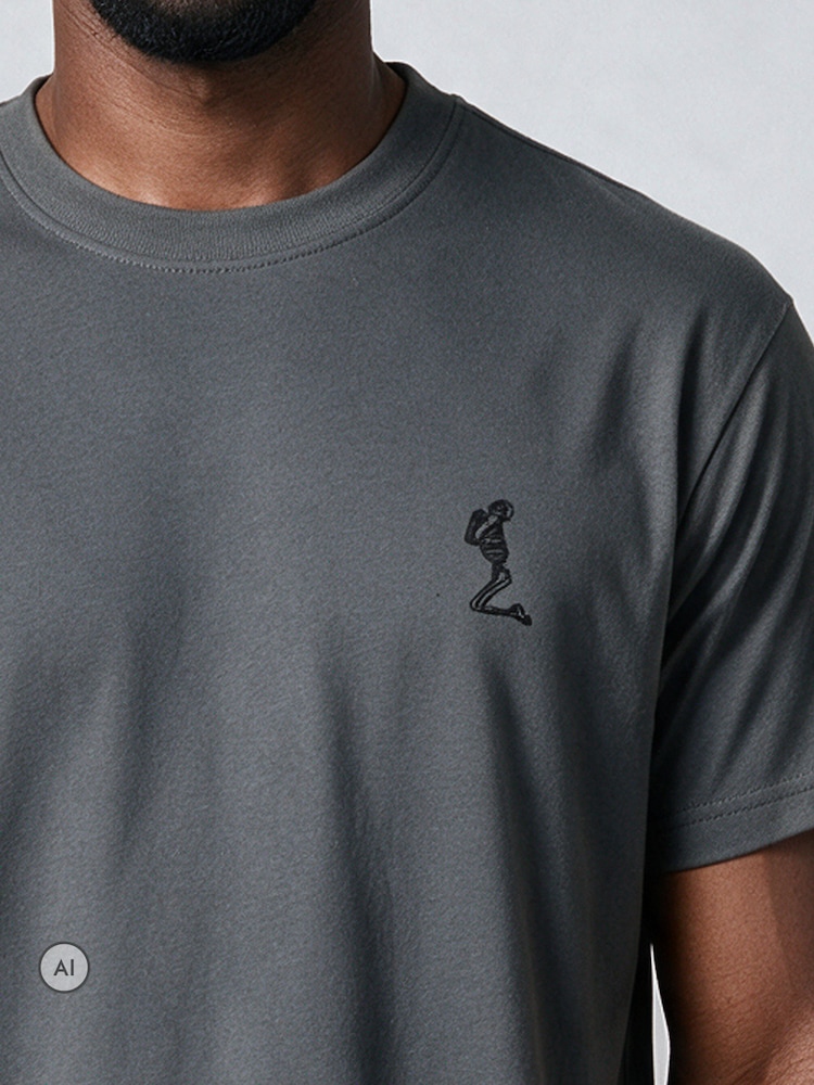 Religion Grey Bird Wings Skull Cotton T-Shirt - Image 5 of 5 Religion Grey Bird Wings Skull Cotton T-Shirt - Image 5 of 5