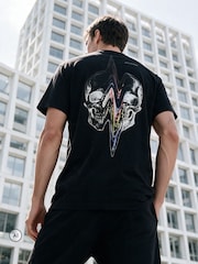 Religion Black Distorted Skull T-Shirt - Image 1 of 5