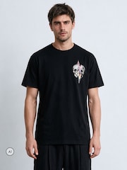 Religion Black Distorted Skull T-Shirt - Image 2 of 5