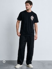 Religion Black Distorted Skull T-Shirt - Image 4 of 5