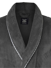 Savile Row Company Grey Lightweight Soft Fleece Rope Edge Dressing Gown - Image 2 of 3