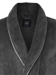 Savile Row Company Grey Lightweight Soft Fleece Rope Edge Dressing Gown - Image 4 of 5