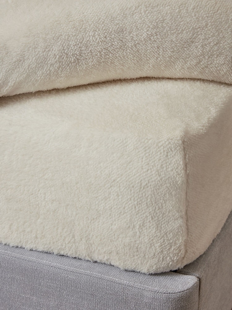 Cream Soft Teddy Fleece Deep Fitted Sheet - Image 1 of 2