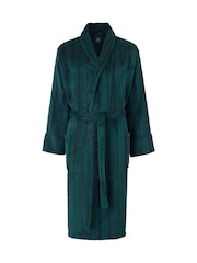 Savile Row Company Green Stripe Fleece Dressing Gown - Image 1 of 3