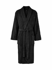 Черный - Легкий флис халат Savile Row Company - Изображение 3 5