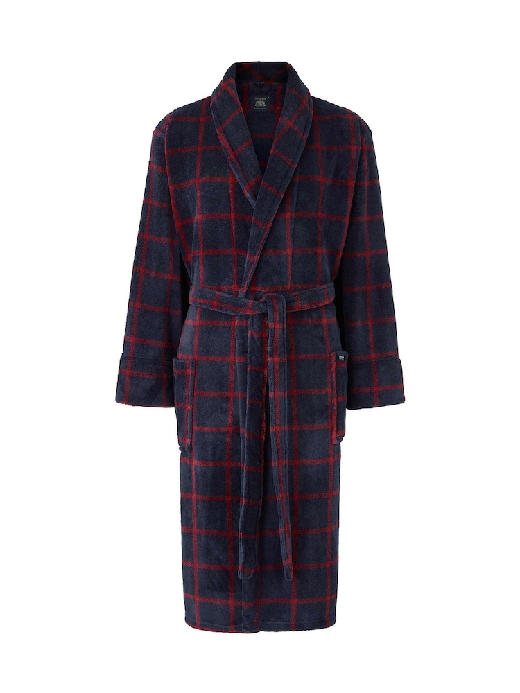 Savile Row Company Check Fleece Dressing Gown - Image 1 de 3