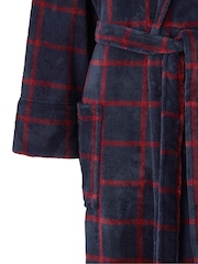 Savile Row Company Check Fleece Dressing Gown - Image 3 de 3