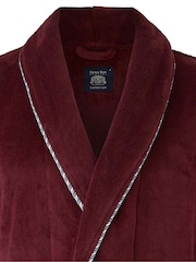 Rood - Savile Row Company Lichtgewicht Zachte Fleece Badjas met Touwrand - Afbeelding 2 van 3