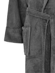 Gris - Bata ligera de forro polar suave de Savile Row Company - Imagen 4 de 5
