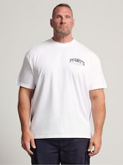 Weiß - Regulär - BadRhino Big & Tall Peanuts Baseball-T-Shirt - Bild 1 von 6