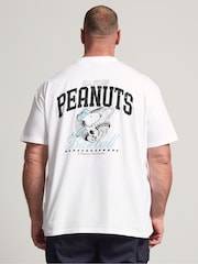 Weiß - Regulär - BadRhino Big & Tall Peanuts Baseball-T-Shirt - Bild 3 von 6