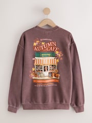 Brown Autumnal Graphic Lounge Sweatshirt - Image 2 of 4
