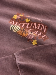 Brown Autumnal Graphic Lounge Sweatshirt - Image 4 of 4