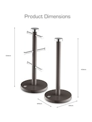 Swan Set of 3 Graphite Towel Pole and Mug - Image 5 of 7