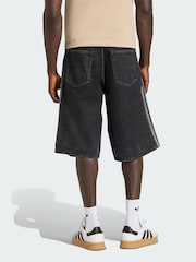 adidas Originals Black Firebird Adicolor Denim Shorts - Image 2 of 5