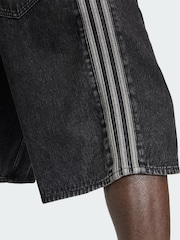 adidas Originals Black Firebird Adicolor Denim Shorts - Image 4 of 5