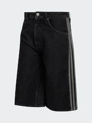 adidas Originals Black Firebird Adicolor Denim Shorts - Image 5 of 5