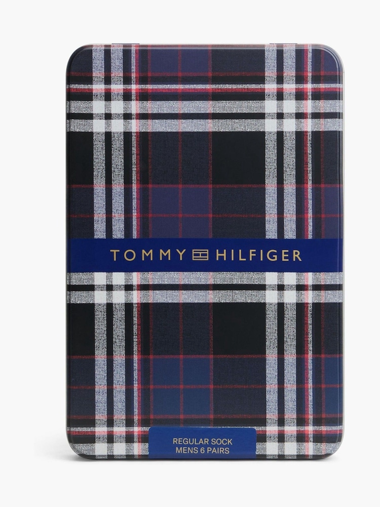 Tommy Hilfiger Black Cotton Socks 6-Pack Gift Tin - Image 2 of 2 Tommy Hilfiger Black Cotton Socks 6-Pack Gift Tin - Image 2 of 2