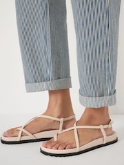 Hush White Theo Leather Strappy Sandals - Image 2 of 5