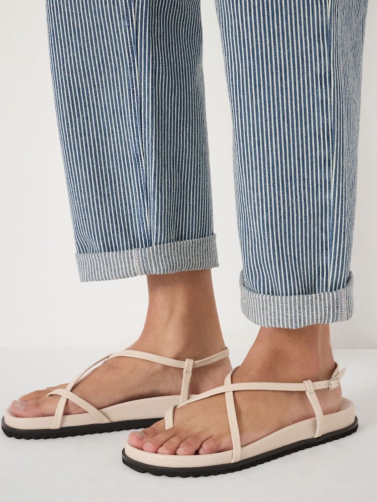 Hush White Theo Leather Strappy Sandals - Image 2 of 5