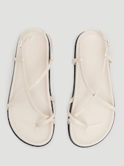 Hush White Theo Leather Strappy Sandals - Image 4 of 5