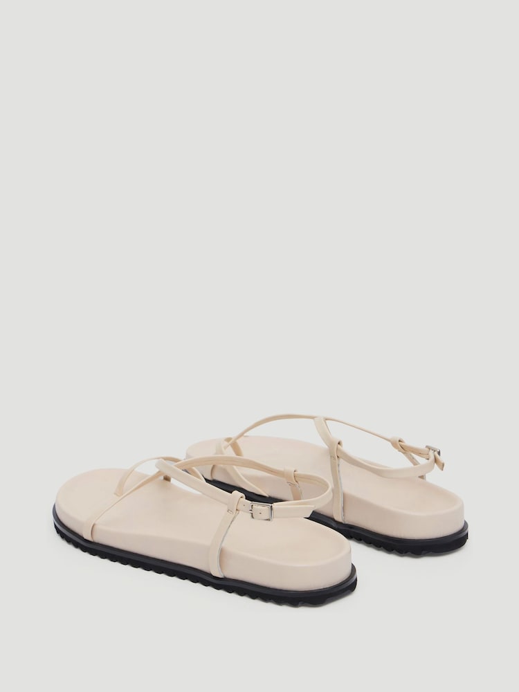 Hush White Theo Leather Strappy Sandals - Image 5 of 5