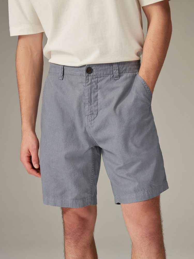 Blue Linen Blend Chino Shorts - Image 1 of 5