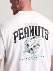 BadRhino Big & Tall White Long Peanuts Baseball T-Shirt - Image 4 of 4