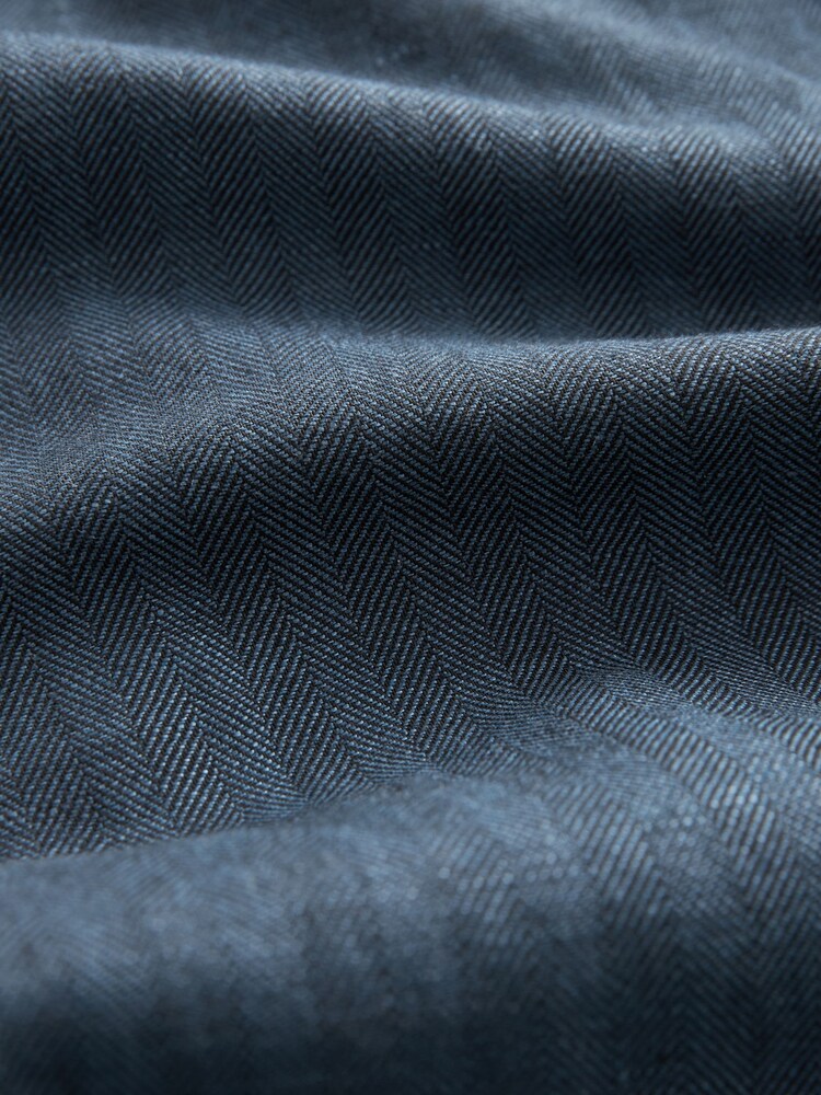 Blue Nova Fides Italian Linen Blend Herringbone Bomber Jacket - Image 12 of 12 Blue Nova Fides Italian Linen Blend Herringbone Bomber Jacket - Image 12 of 12