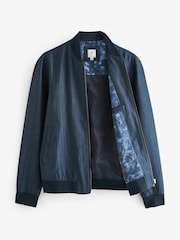 Blue Nova Fides Italian Linen Blend Herringbone Bomber Jacket - Image 8 of 12