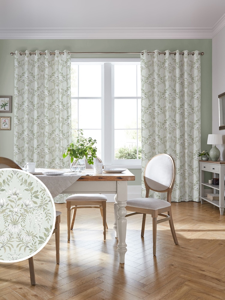 Laura Ashley Sage Green Parterre Made to Measure Curtains - Image 1 of 8