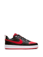 Nike Black/Red Court Borough Low Youth Trainers - Image 1 of 9