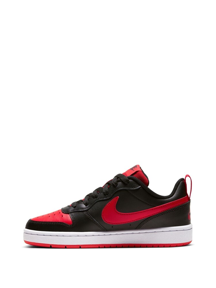 Czarny/czerwony - Nike Court Borough Low Youth Trainers - Image 4 of 9